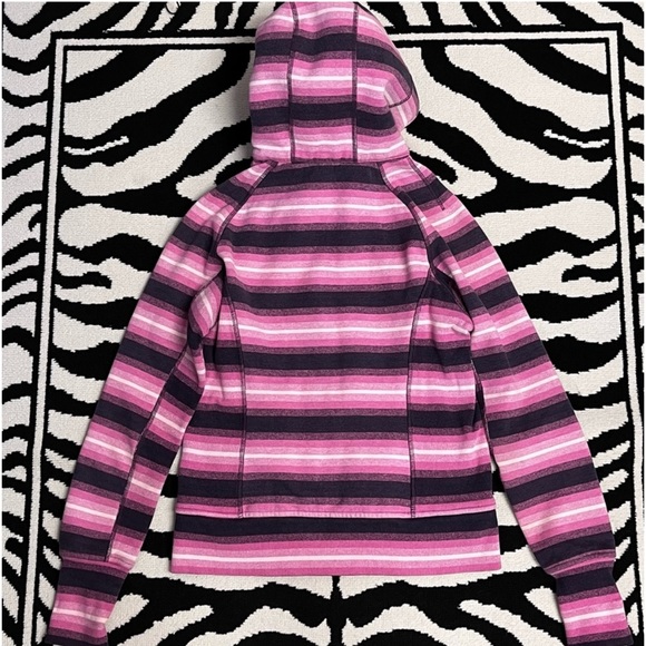Lululemon Scuba Hoodie Stripes Pink Ombré Smoky Rose Vintage Rare Size 10 - Picture 6 of 12